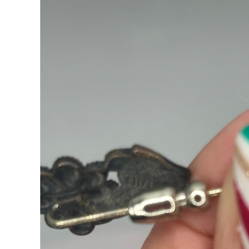 Judith Jack sterling enamel floral stick pins in a silver tone basket #304 - Picture 7 of 9